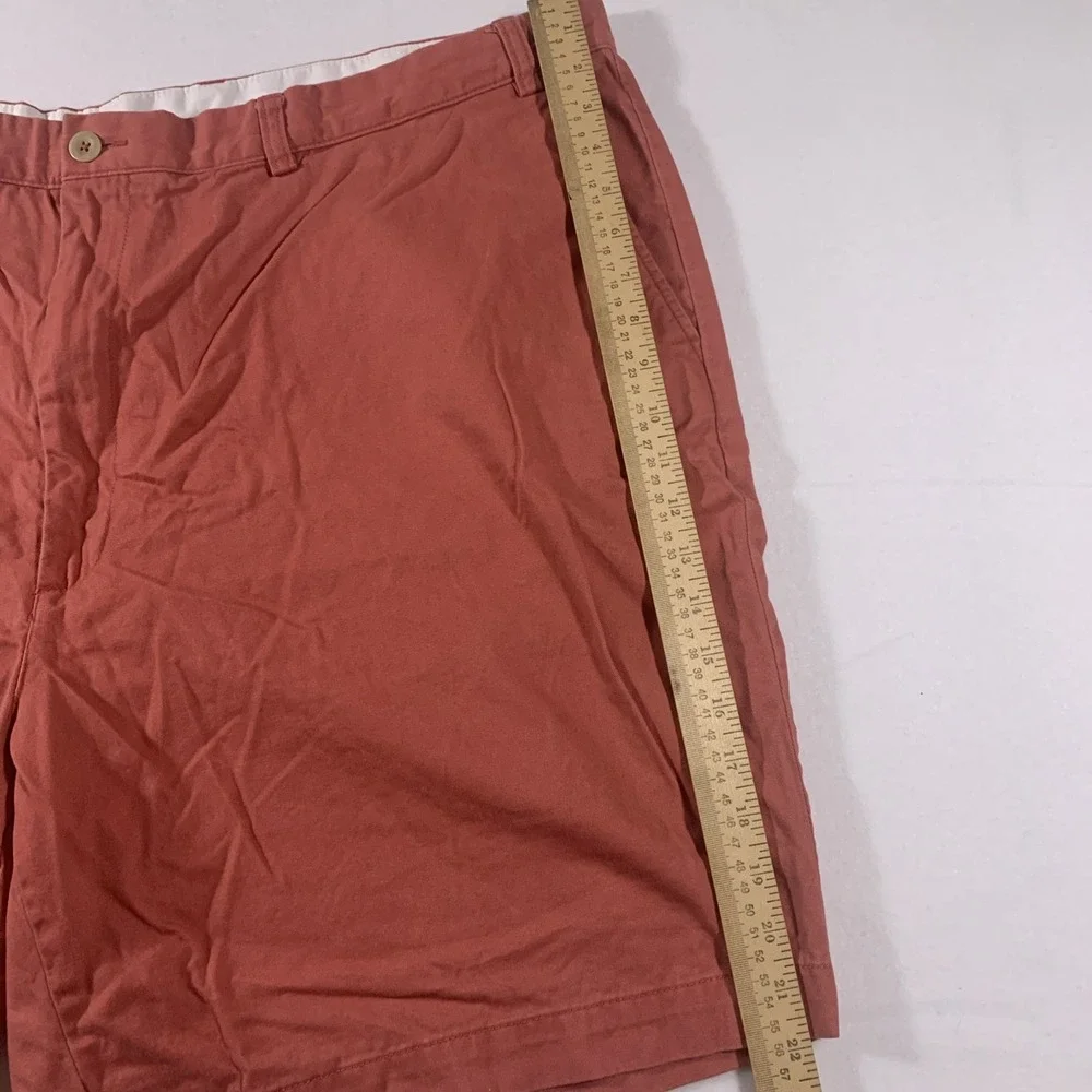 Roundtree & Yorke Casuals Mens 50 Salmon Flat Front Chino Shorts Cotton Canvas